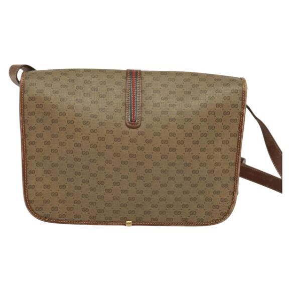 GUCCI Micro GG Supreme Web Sherry Line Bag Pvc Beige Gold 001 113 - Picture 3 of 12